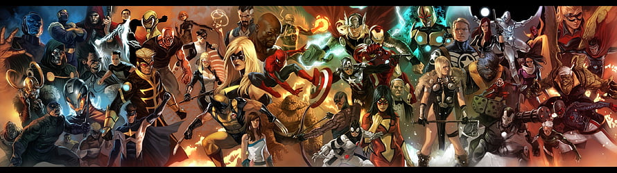 Marvel Avengers and X-Men Heroes Assemble in Epic Infinity War Comic Art HD wallpaper