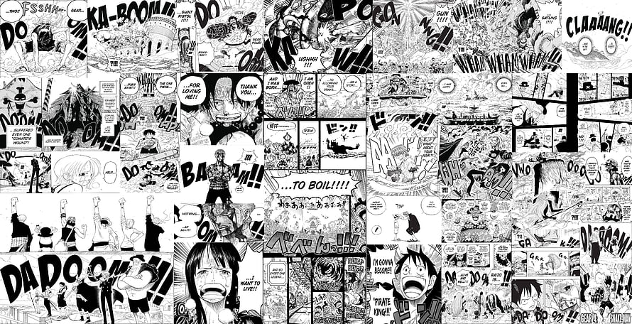 One Piece Manga Panel Collage Featuring Luffy, Ace, Sabo, and Portgas D. Ace, I Made Collage Of My Favorite Most Iconic Manga Panels For My Computer's Background : OnePiece, One Piece Collage HD wallpaper