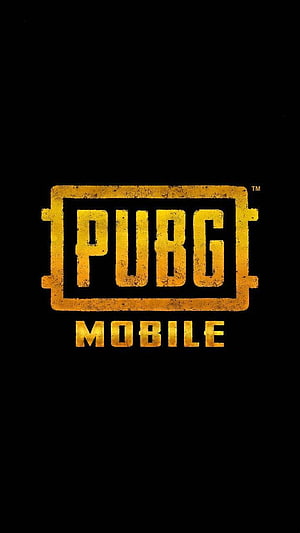 PUBG Mobile Official Logo in Distressed Gold on Black Background HD phone wallpaper