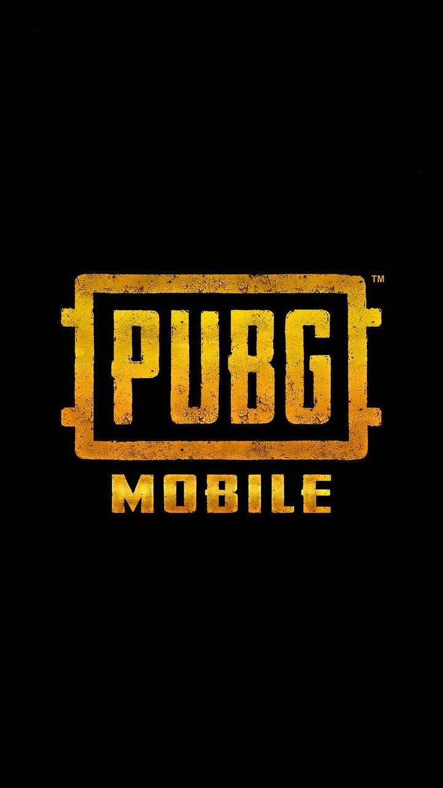 PUBG Mobile Official Logo in Distressed Gold on Black Background HD phone wallpaper