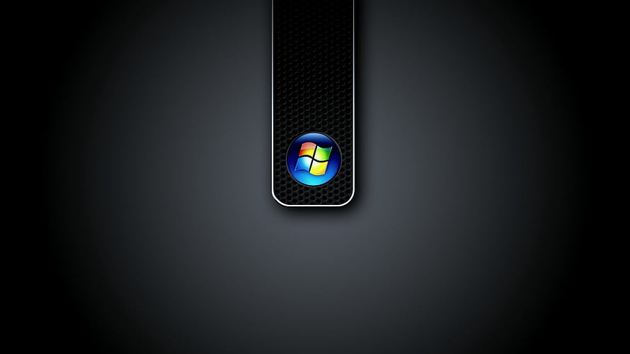 Windows 7 Orb Logo on Dark Mesh Panel Minimalist Desktop Background HD wallpaper