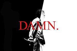 Kendrick Lamar DAMN Album Cover Artwork Black and White Profile HD wallpaper