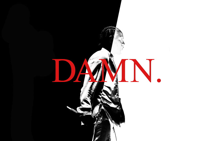 Kendrick Lamar DAMN Album Cover Artwork Black and White Profile HD wallpaper