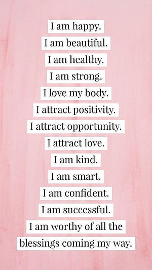 Uplifting Positive Affirmations on a Soft Pink Background for Daily Motivation HD phone wallpaper