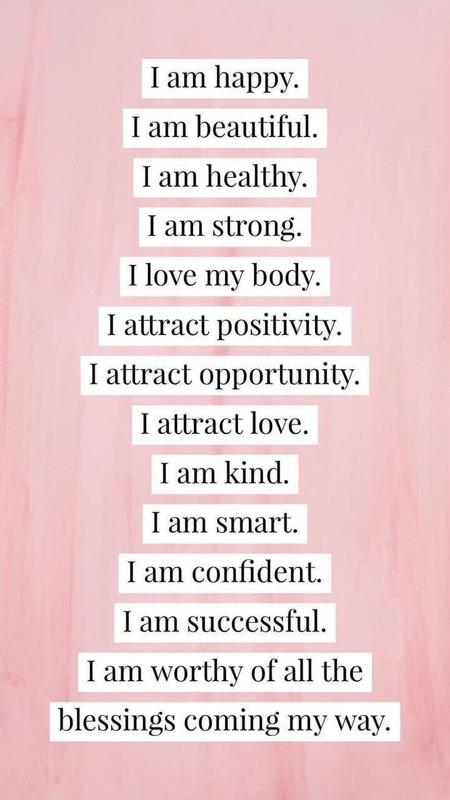 Uplifting Positive Affirmations on a Soft Pink Background for Daily Motivation HD phone wallpaper