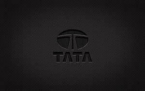 Tata Motors Carbon Fiber Logo on Dark Textured Background HD wallpaper