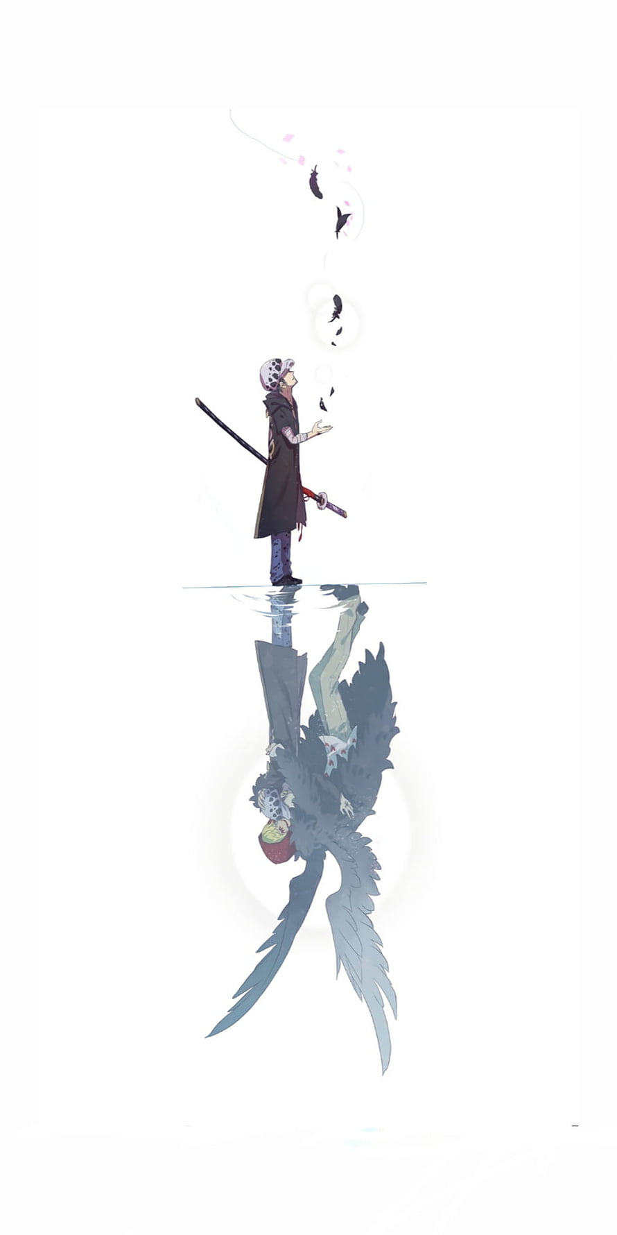 Demon Slayer Tanjiro Kamado and Nezuko Reflection Artwork HD phone wallpaper