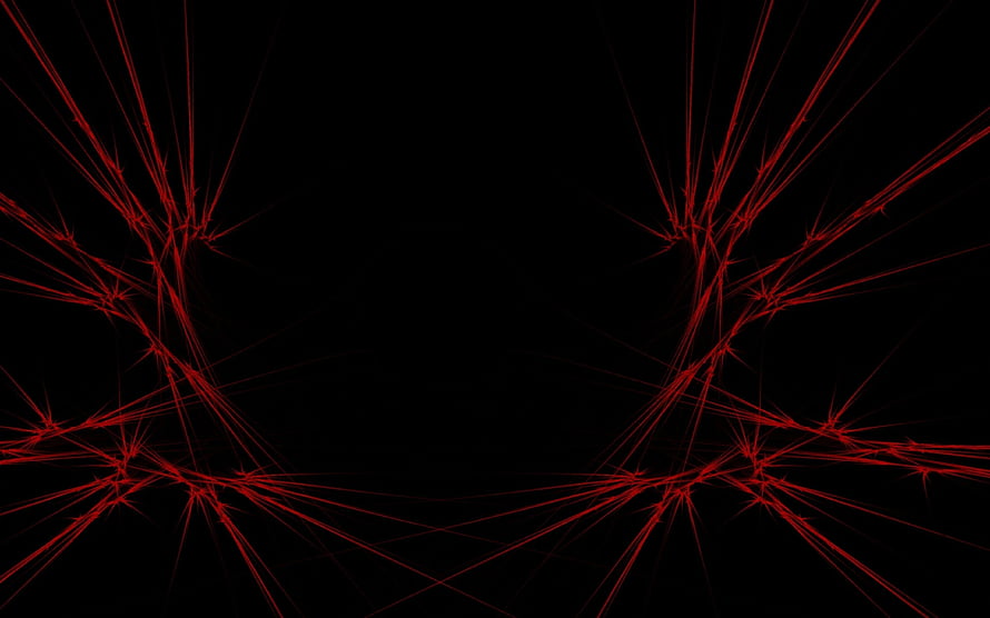 Abstract Red Fractal Lines on Black Background for Gaming Desktop HD wallpaper