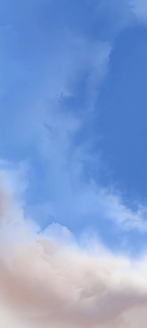 Serene Blue Sky With Fluffy White Clouds And Soft Pink Hues HD phone wallpaper