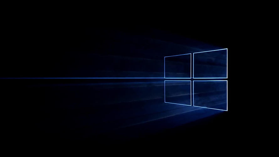 Windows 10 Minimalist Blue Window Logo on Dark Background HD wallpaper