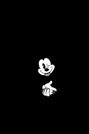 Mickey Mouse Winking and Pointing Finger Minimalist Black Background HD phone wallpaper