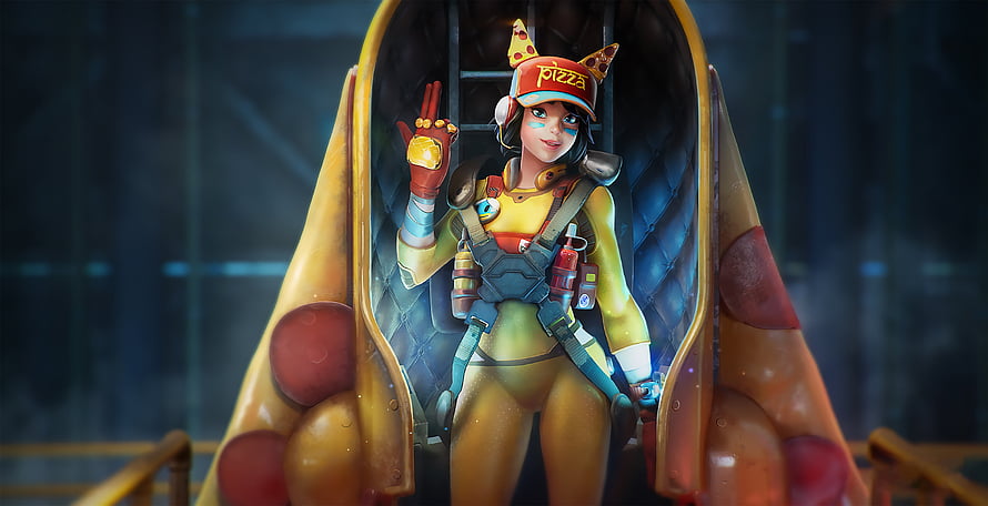 D.Va Pizza Delivery Skin Overwatch Character Art HD wallpaper