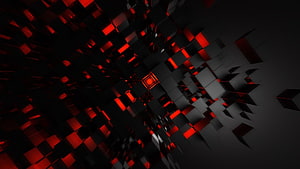 Abstract 3D Red and Black Geometric Cubes Digital Art Background HD wallpaper
