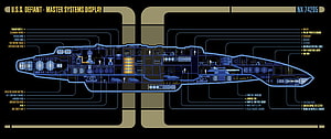 Star Trek USS Defiant Master Systems Display Blueprint HD wallpaper