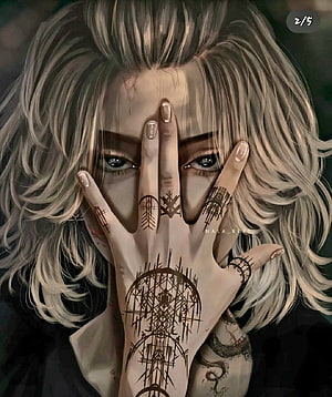 Mikey from Tokyo Revengers with intricate hand tattoos and silver hair HD phone wallpaper