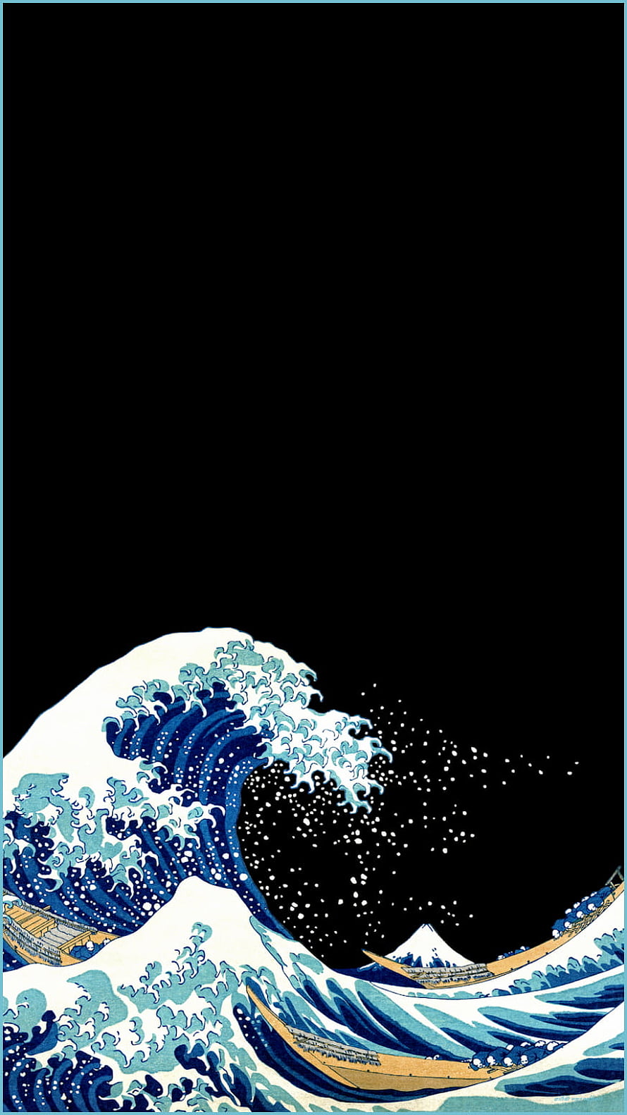 The Great Wave off Kanagawa by Katsushika Hokusai, Japanese Ukiyo-e Woodblock Print with Mount Fuji and Boats HD phone wallpaper