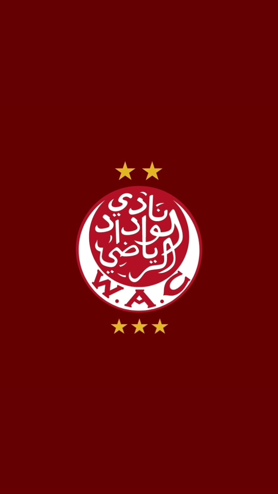 Wydad AC Club Emblem With Gold Stars On Deep Maroon Background HD phone wallpaper