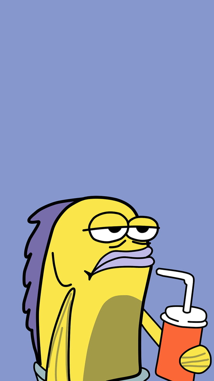 SpongeBob SquarePants Bored Fish Character Drinking Soda HD phone wallpaper