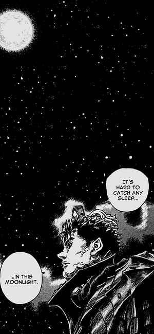 Jotaro Kujo Looking Up At The Moon Under A Starry Night Sky In Black And White Manga Art, Berserk Quotes, Guts, Berserk, Sleeve, Anime, Background -, Guts HD phone wallpaper