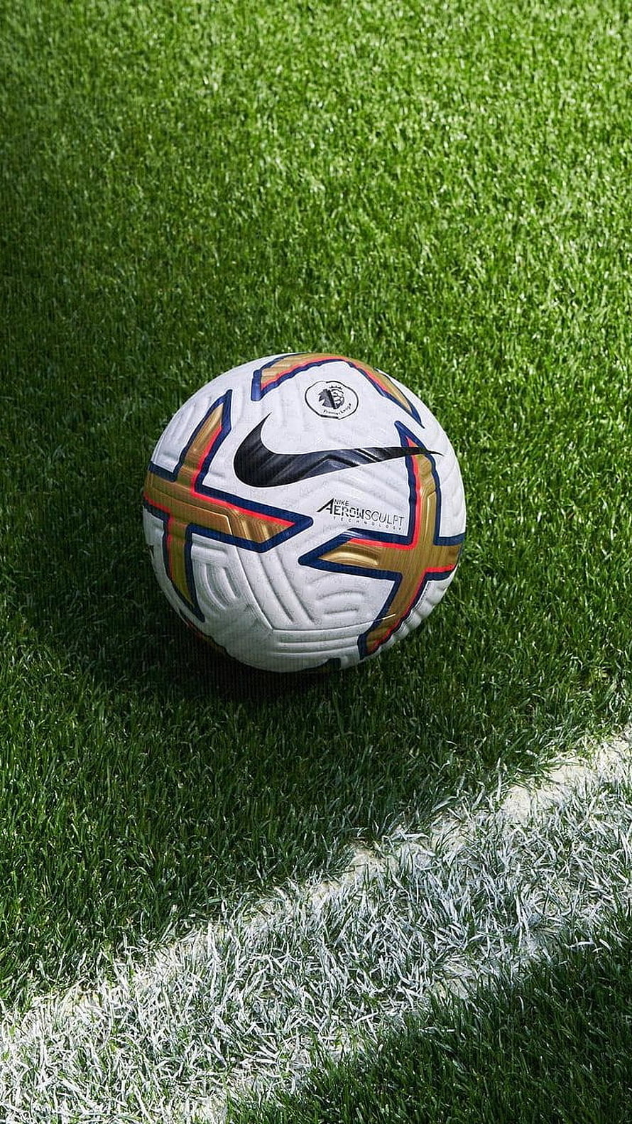 Nike Aerowsculpt Premier League Soccer Ball on Green Grass Pitch HD phone wallpaper