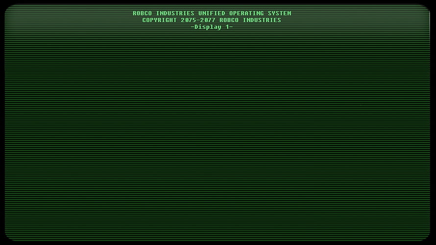 RobCo Industries Unified Operating System Retro Green CRT Monitor Screen HD wallpaper
