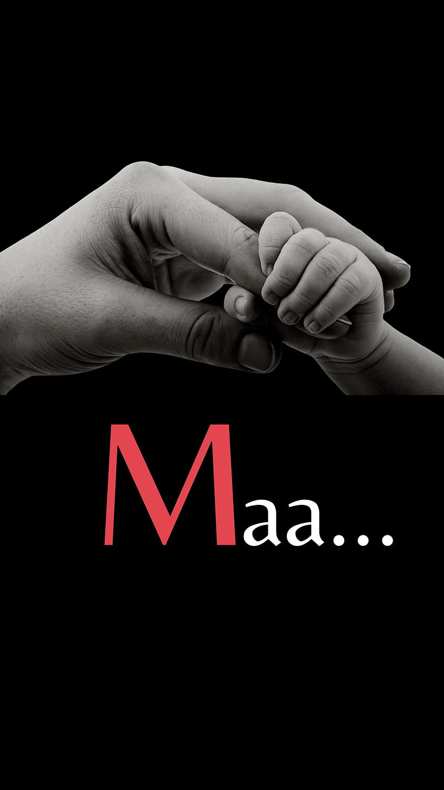 Emotional Mother and Baby Holding Hands Black and White Wallpaper HD phone wallpaper