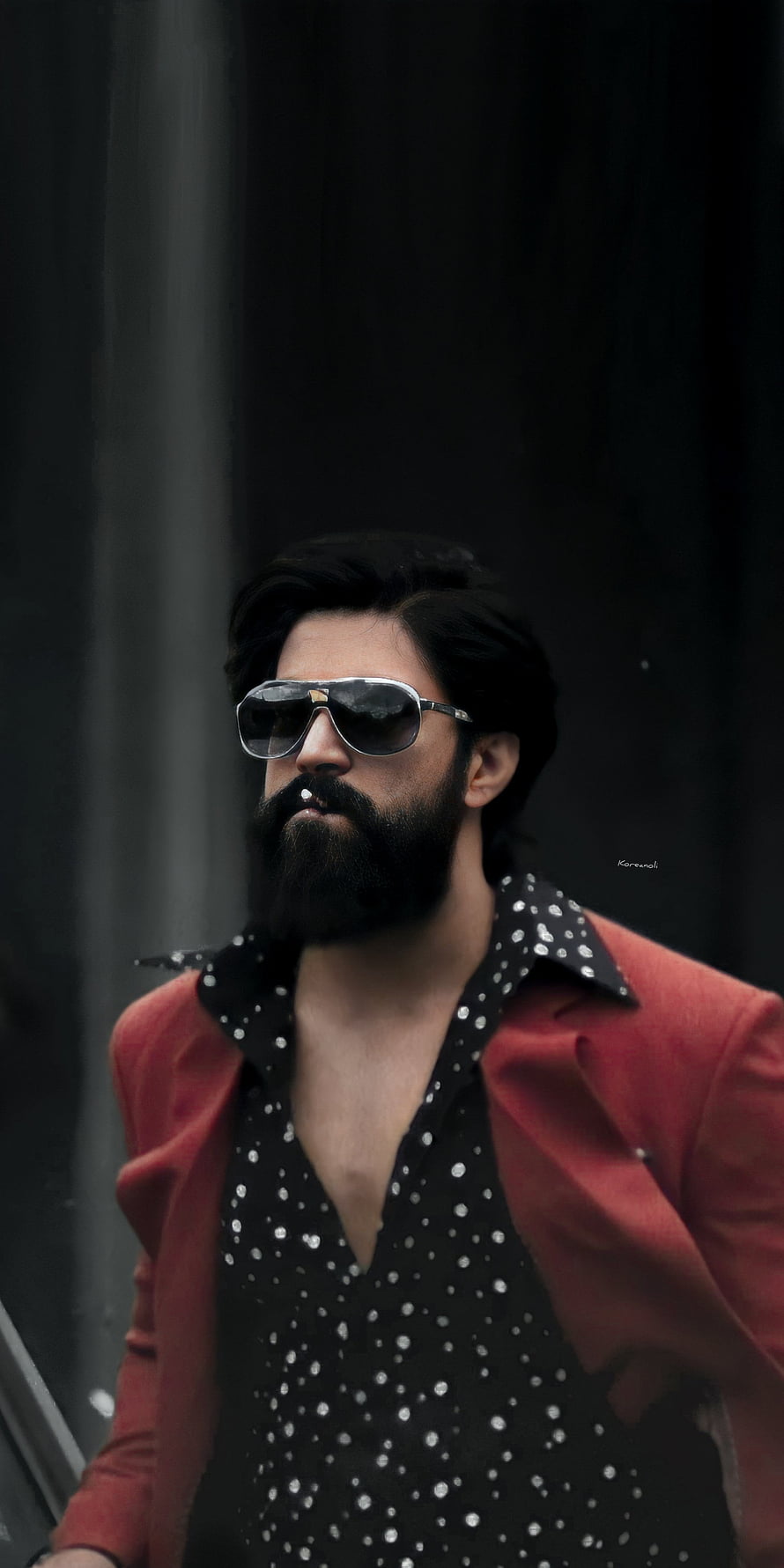 Yash as Rocky in KGF Chapter 1 Wearing Red Blazer and Aviator Sunglasses HD phone wallpaper