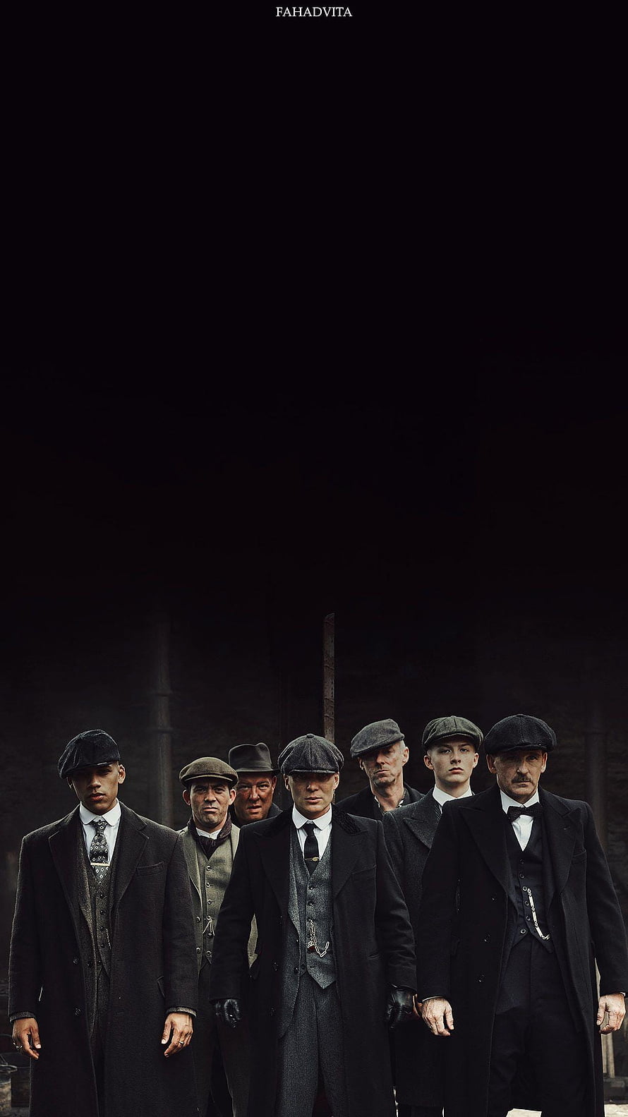 Peaky Blinders Shelby Gang Walking in Dark Coats and Flat Caps HD phone wallpaper