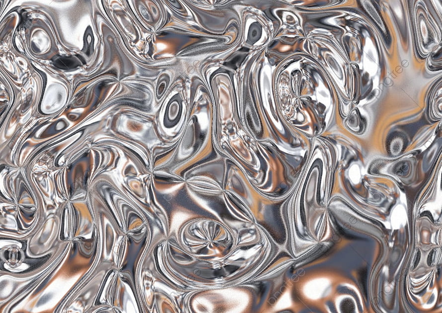 Abstract Liquid Metal Texture With Silver And Gold Reflections HD wallpaper