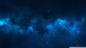 Stunning Blue Nebula and Starry Night Sky Space Wallpaper HD wallpaper