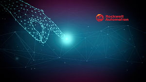 Rockwell Automation Digital Hand Reaching for Light in Networked Technology Landscape HD wallpaper