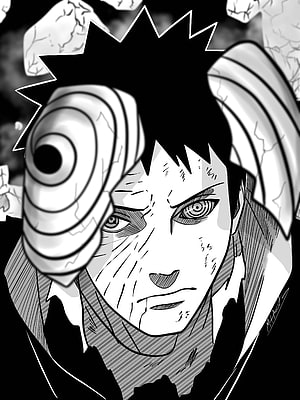 Black and White Anime Art of Naruto Uzumaki Using Rasengan HD phone wallpaper