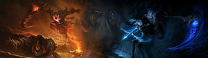 League of Legends Fire and Ice Champions Epic Fantasy Battle Artwork HD wallpaper