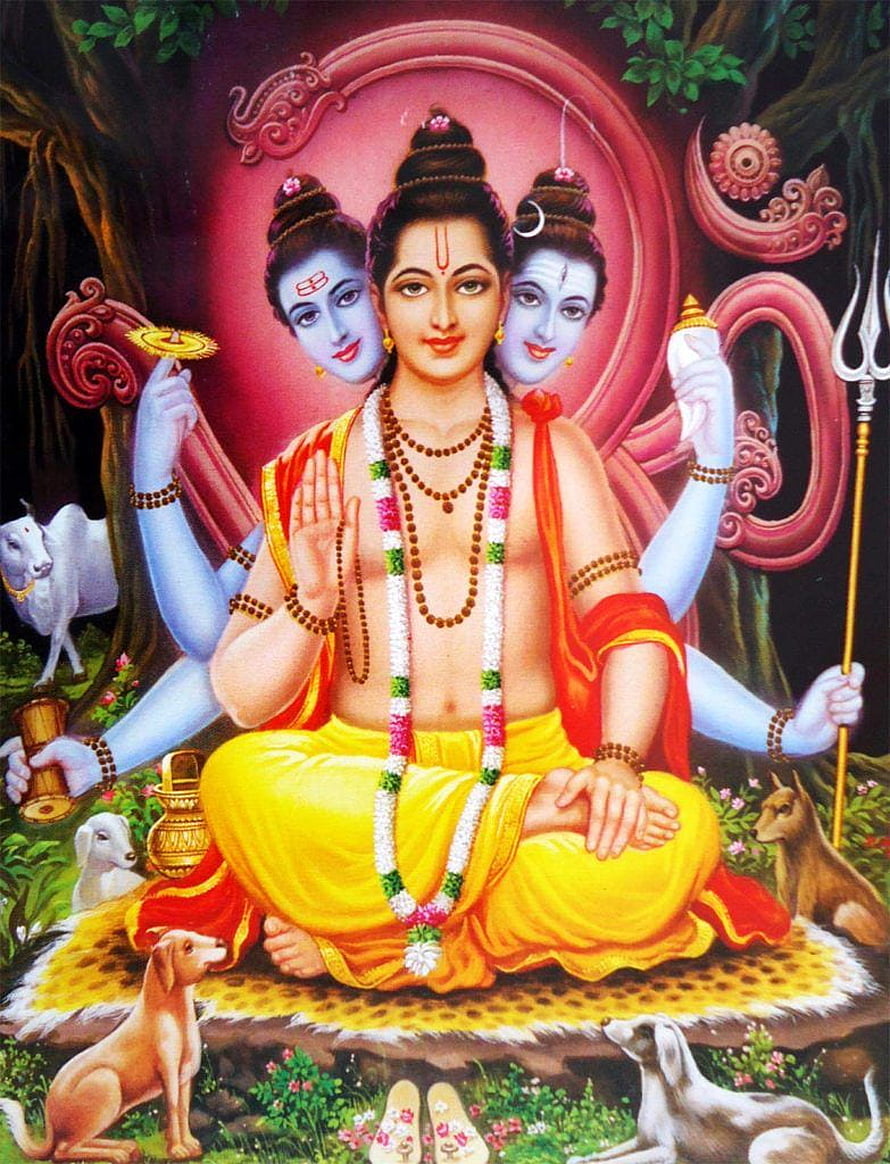 Lord Shiva Trinetra with Trishul and Dogs Sitting on Leopard Skin HD phone wallpaper