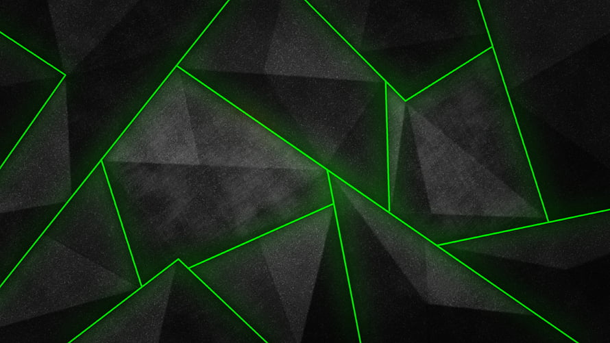 Abstract Geometric Green Neon Lines on Dark Textured Background HD wallpaper