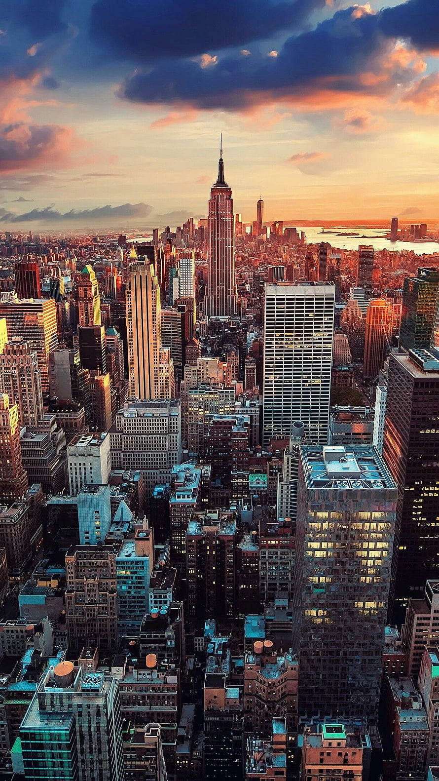 Empire State Building New York City Skyline Sunset HD phone wallpaper
