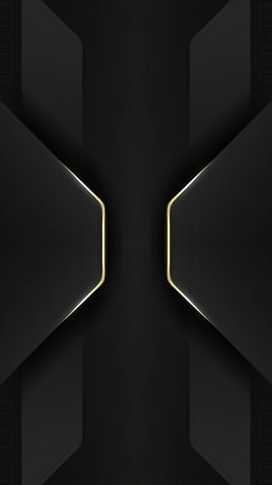 Sleek Black and Gold Geometric 3D Pattern with Futuristic Tech Aesthetic HD phone wallpaper
