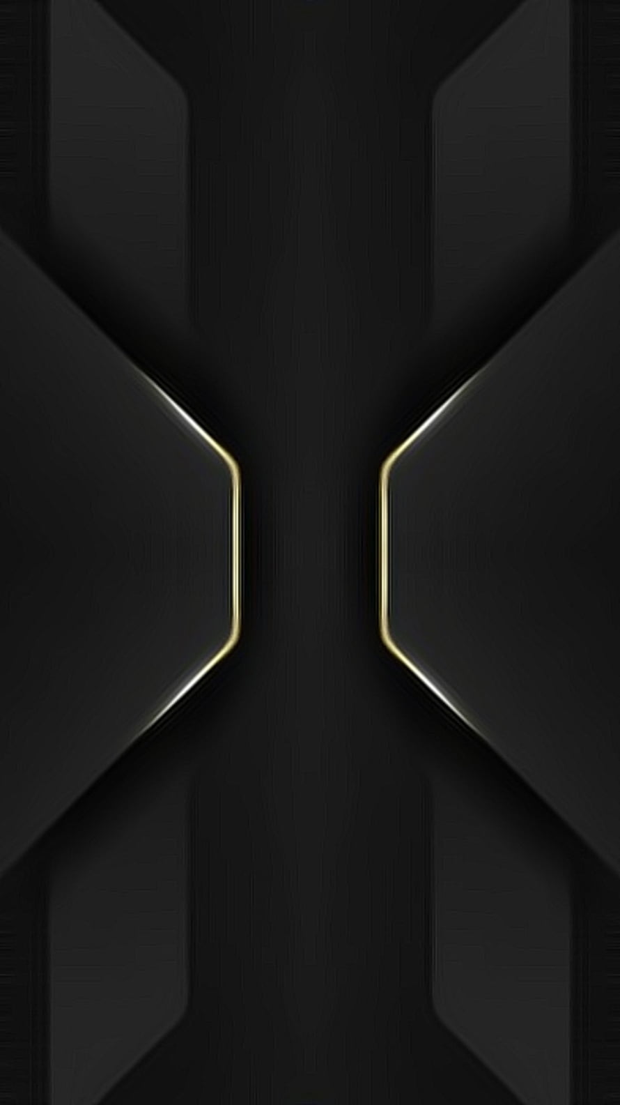 Sleek Black and Gold Geometric 3D Pattern with Futuristic Tech Aesthetic HD phone wallpaper