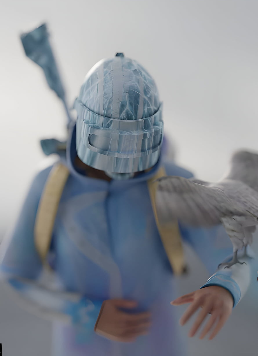 PUBG Mobile Glacier Set Character with Helmet and Falcon HD phone wallpaper