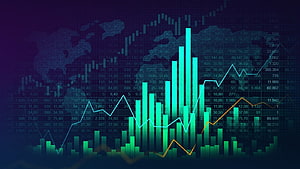 Global Financial Market Analysis With World Map And Stock Charts HD wallpaper