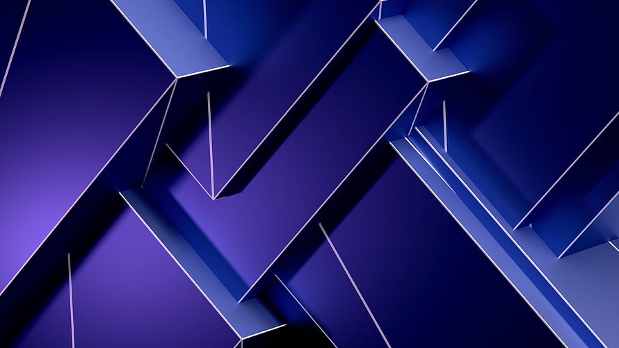 Abstract Geometric Blue Pattern with White Lines and 3D Depth HD wallpaper