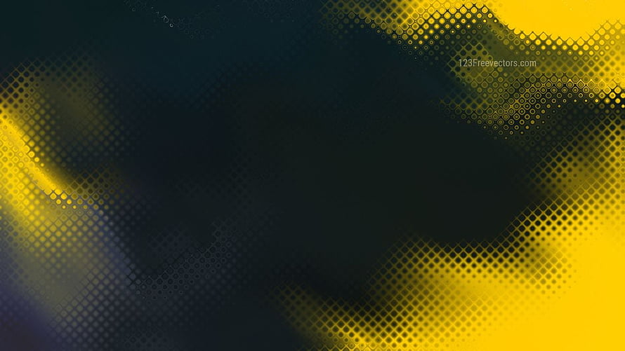 Abstract Black and Yellow Halftone Dot Pattern Background HD wallpaper