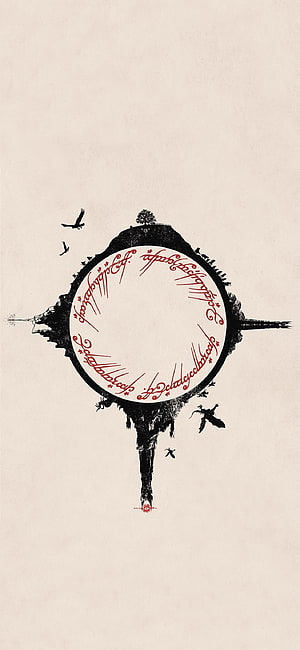 Lord of the Rings Tengwar Script Circle Fantasy Art Wallpaper HD phone wallpaper