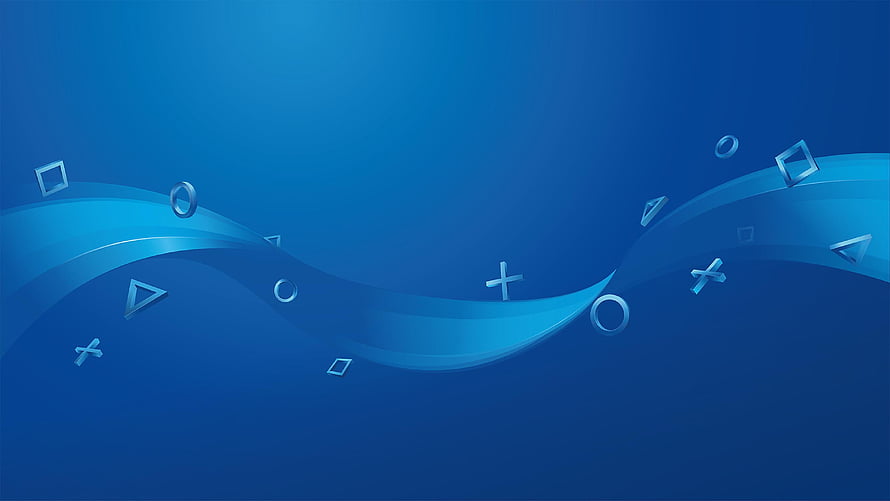 PlayStation 5 Blue Abstract Wave Background With Geometric Shapes HD wallpaper