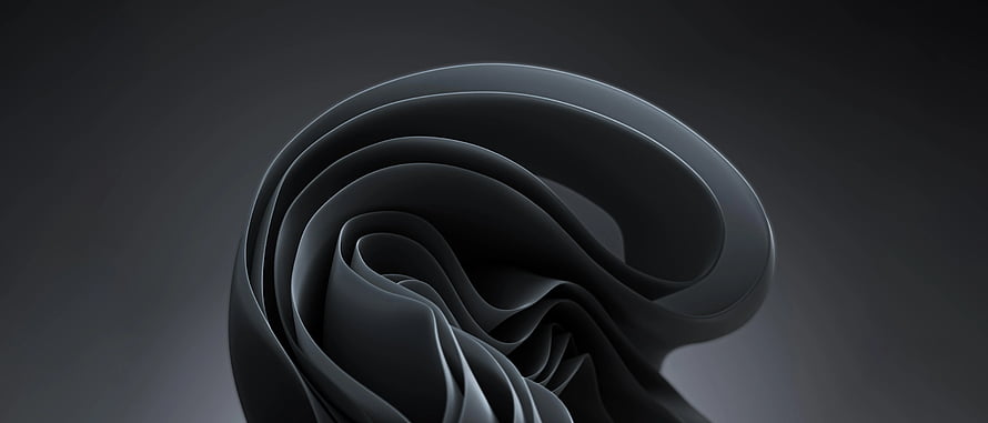 Dark Mode Abstract 3D Ribbon Sculpture on Black Background HD wallpaper