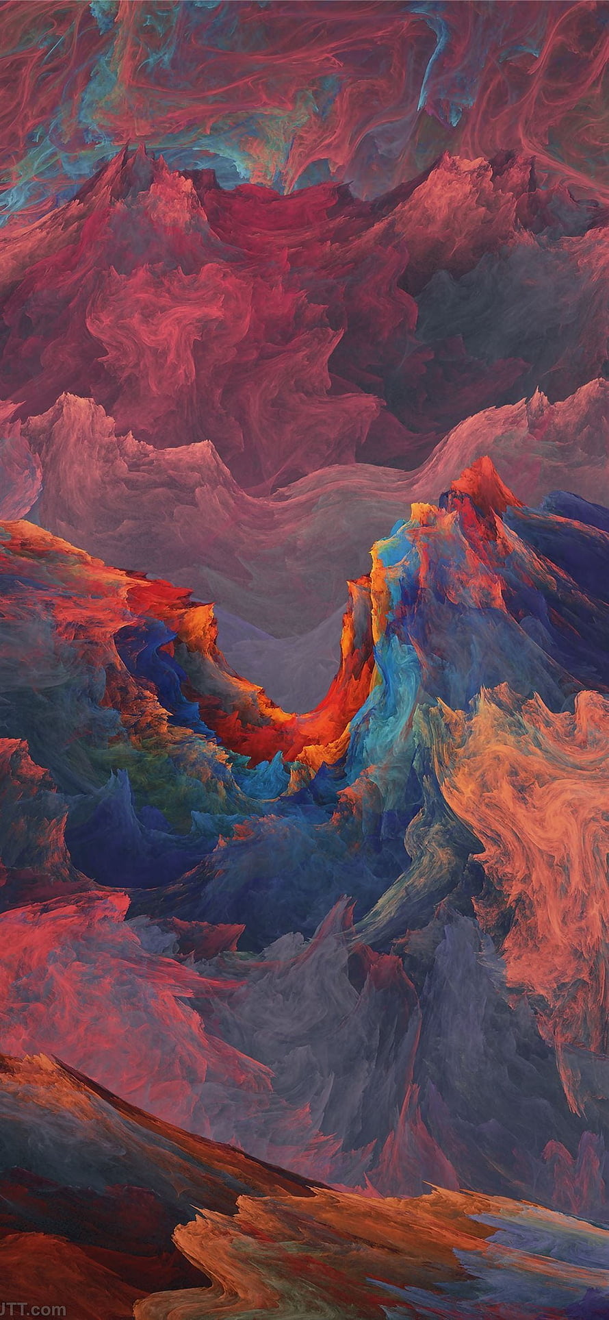 Vibrant Rainbow Mountain Landscape in Expressive Digital Art Style HD phone wallpaper