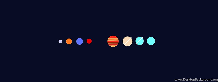 Minimalist Solar System Planets on Dark Space Background HD wallpaper
