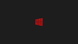 Windows 10 Red Minimalist Logo on Dark Background HD wallpaper
