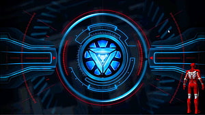 Iron Man JARVIS Interface with Arc Reactor and Red Suit, Iron Man Jarvis Live HD wallpaper