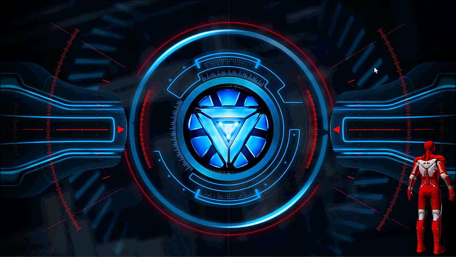 Iron Man JARVIS Interface with Arc Reactor and Red Suit, Iron Man Jarvis Live HD wallpaper